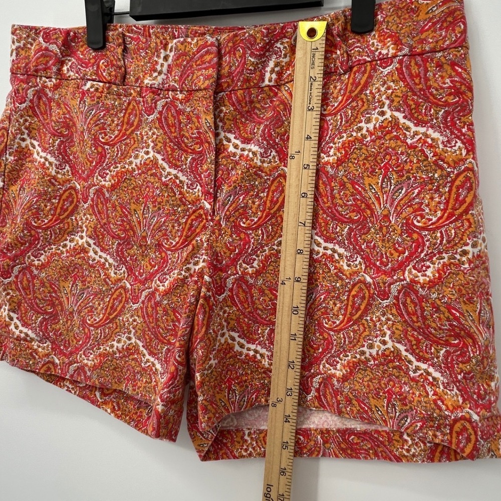 Talbots Womens Orange Red‎ Paisley Print Chino Shorts Size 12 Summer Vacation - Picture 5 of 6